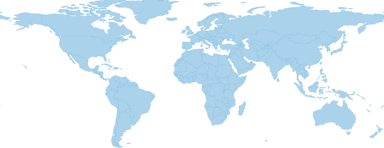 World map showing 7 Knots Digital hubs in New York, Toronto and Riga