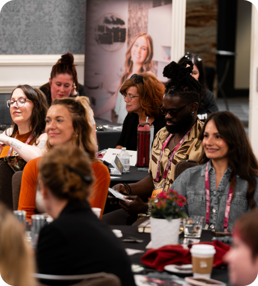 Attendees at a Modern Salon Boot Camp session table